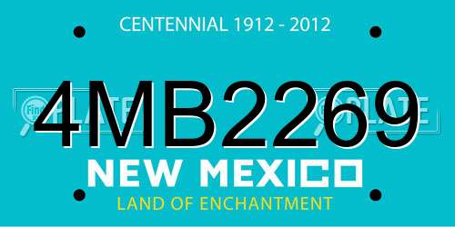4MB2269 New Mexico License Plate