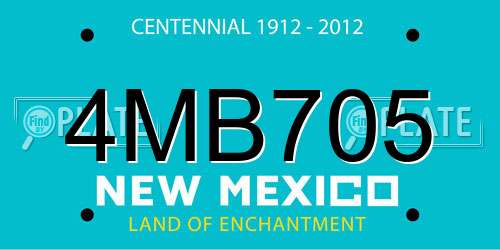 4MB705 New Mexico License Plate