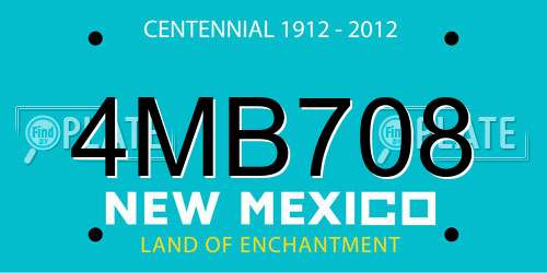 4MB708 New Mexico License Plate