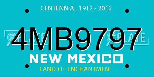 4MB9797 New Mexico License Plate