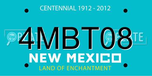 4MBT08 New Mexico License Plate