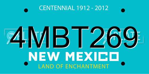 4MBT269 New Mexico License Plate