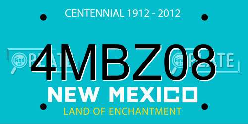 4MBZ08 New Mexico License Plate