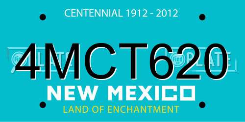 4MCT620 New Mexico License Plate