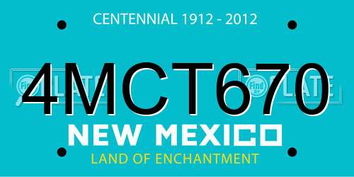 4MCT670 New Mexico License Plate
