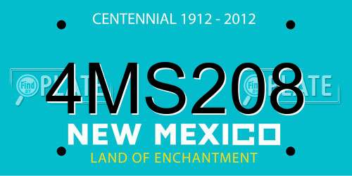 4MS208 New Mexico License Plate