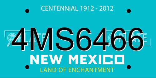 4MS6466 New Mexico License Plate