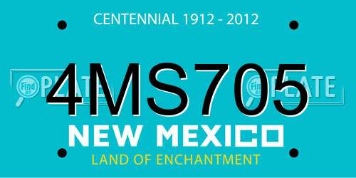 4MS705 New Mexico License Plate