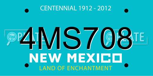 4MS708 New Mexico License Plate