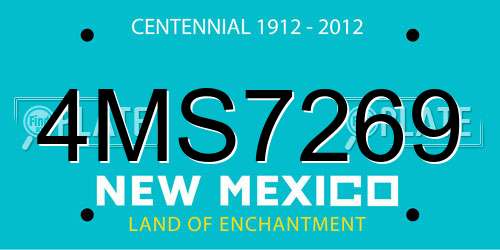 4MS7269 New Mexico License Plate