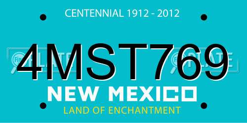 4MST769 New Mexico License Plate