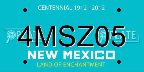4MSZ05 New Mexico License Plate