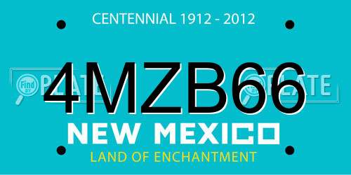 4MZB66 New Mexico License Plate