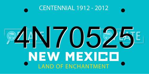 4N70525 New Mexico License Plate