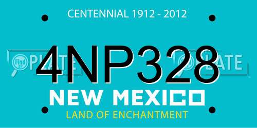 4NP328 New Mexico License Plate