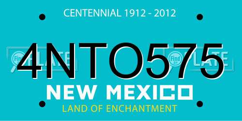 4NTO575 New Mexico License Plate