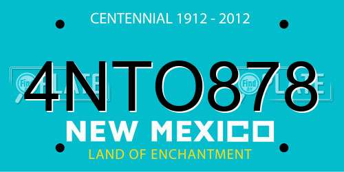 4NTO878 New Mexico License Plate