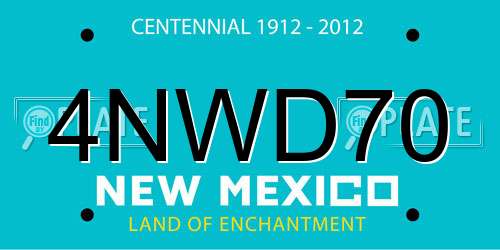 4NWD70 New Mexico License Plate