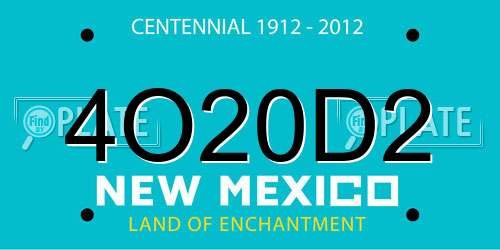 4O20D2 New Mexico License Plate