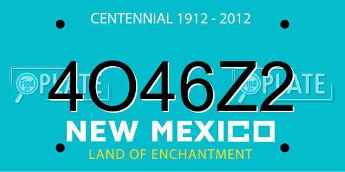 4O46Z2 New Mexico License Plate