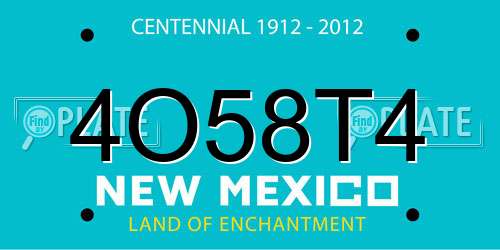 4O58T4 New Mexico License Plate