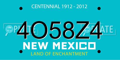 4O58Z4 New Mexico License Plate