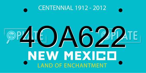 4OA622 New Mexico License Plate