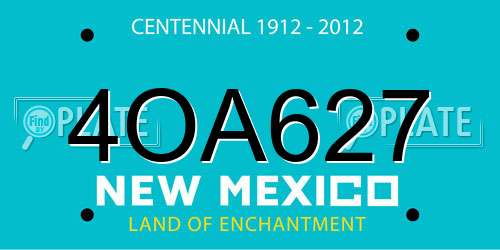 4OA627 New Mexico License Plate