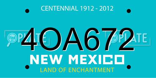 4OA672 New Mexico License Plate