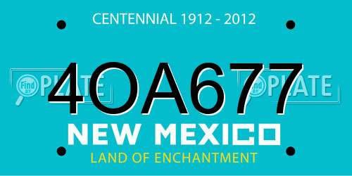 4OA677 New Mexico License Plate