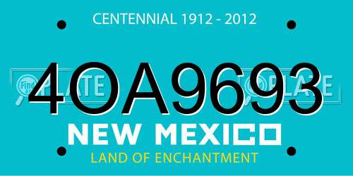 4OA9693 New Mexico License Plate