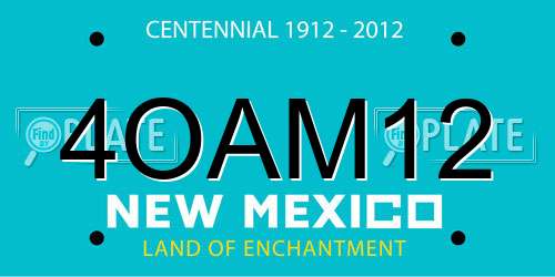 4OAM12 New Mexico License Plate