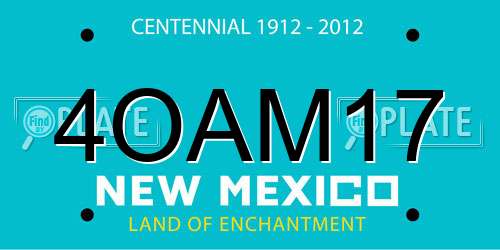 4OAM17 New Mexico License Plate