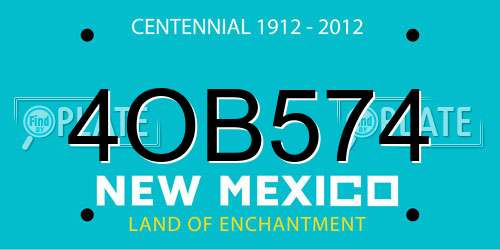 4OB574 New Mexico License Plate