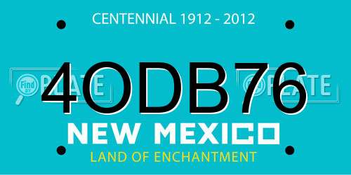 4ODB76 New Mexico License Plate