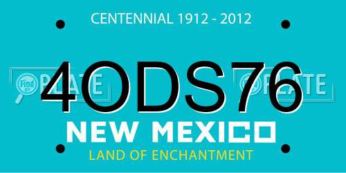 4ODS76 New Mexico License Plate