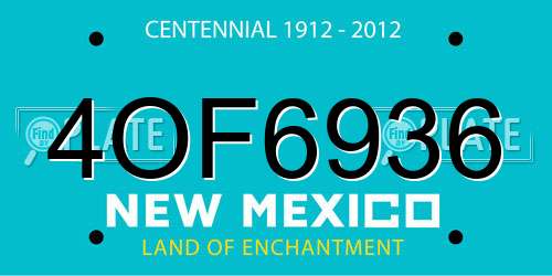 4OF6936 New Mexico License Plate