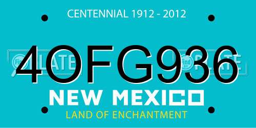 4OFG936 New Mexico License Plate