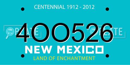 4OO526 New Mexico License Plate
