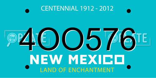 4OO576 New Mexico License Plate