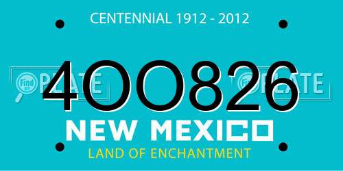 4OO826 New Mexico License Plate