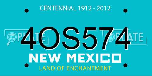 4OS574 New Mexico License Plate