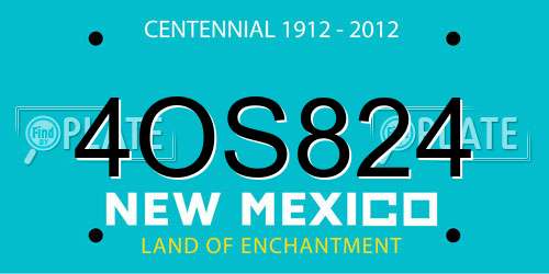 4OS824 New Mexico License Plate