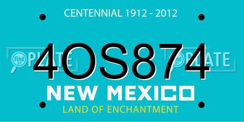 4OS874 New Mexico License Plate