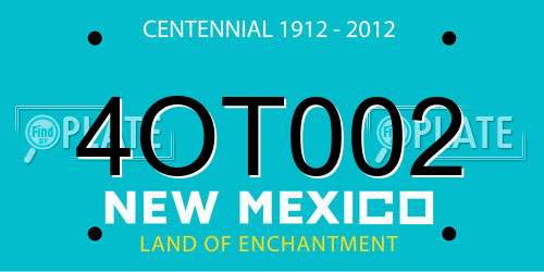 4OT002 New Mexico License Plate