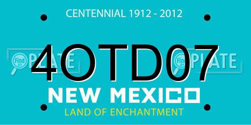 4OTD07 New Mexico License Plate