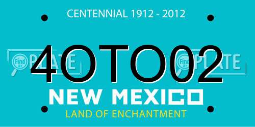 4OTO02 New Mexico License Plate