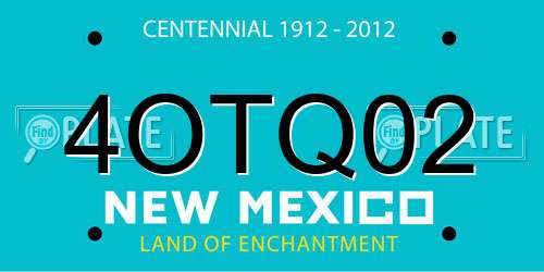 4OTQ02 New Mexico License Plate