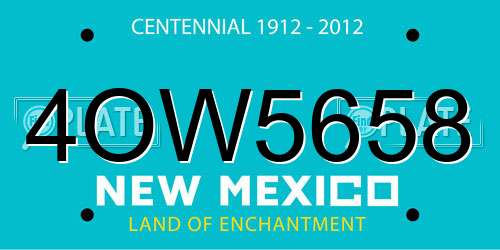 4OW5658 New Mexico License Plate