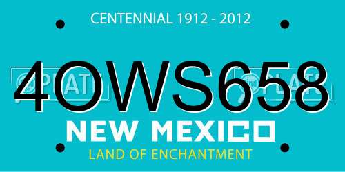 4OWS658 New Mexico License Plate